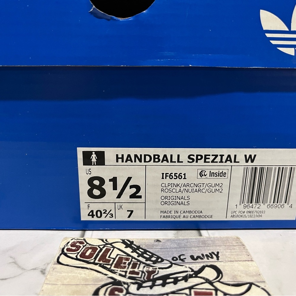 New Adidas Handball Spezial Sneakers Shoes Pink Navy Blue Low Samba Gazelle - Picture 12 of 13